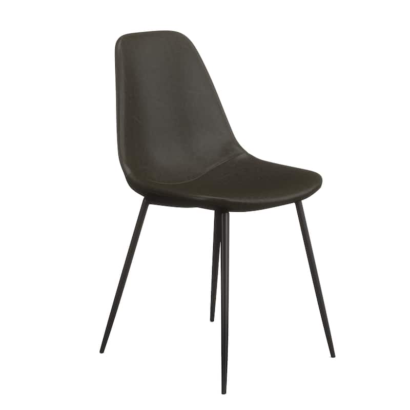 Maxine Vegan Leather Side Chairs (Set of 2) - Midnight