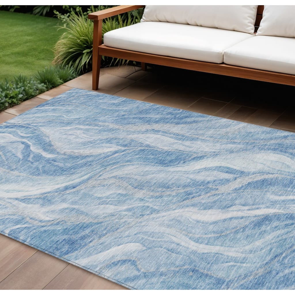 HomeRoots Abstract Transitional Rectangle Outdoor Rug