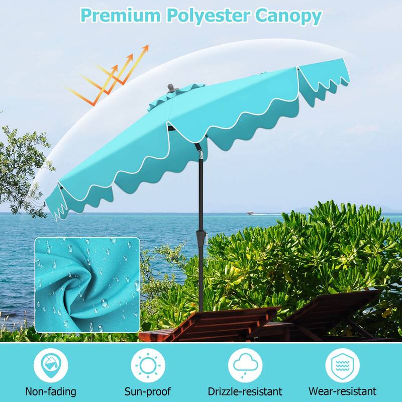 Costway 9 FT Patio Umbrella 2-Tier Market Table Umbrella with