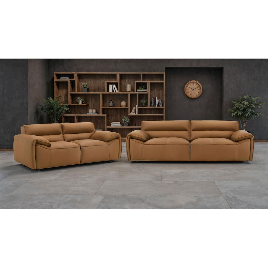 Buxton 2-piece Leather Upholstered Sofa Set