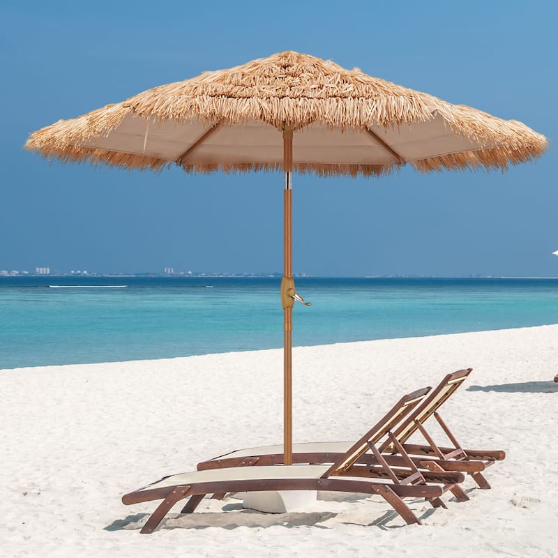 Ainfox 7.5 ft Hula Thatched Tiki Patio Beach Umbrell,Patio Umbrella, Outdoor, Beach