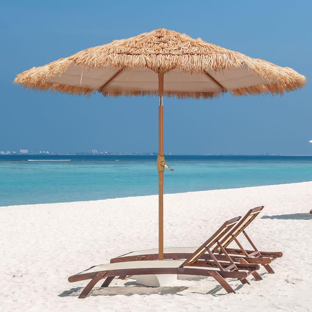 Ainfox 7.5 ft Hula Thatched Tiki Patio Beach Umbrell,Patio Umbrella, Outdoor, Beach
