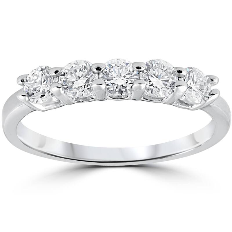 1/2ct Diamond Wedding Five Stone Ring White Gold