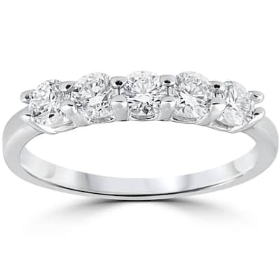 1/2ct Diamond Wedding Five Stone Ring White Gold