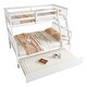 preview thumbnail 11 of 10, Detachable Rubber Wood Twin Over Full Bunk Bed with Trundle,Convertible Ladder and Guardrail