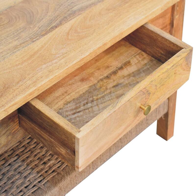 Artisan Furniture Solid Wood Rope 1 Drawer Coffee Table