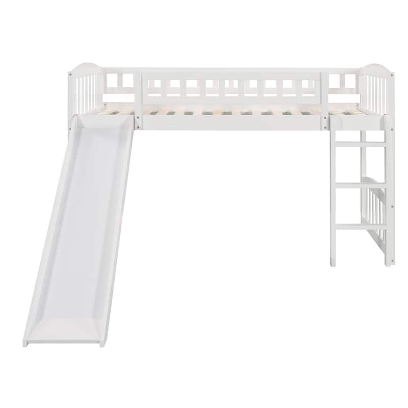 Merax Twin size Loft Bed with Slide and Ladder