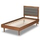 preview thumbnail 4 of 18, Seren Mid-Century Modern Fabric Upholstered and Wood Twin Platform Bed