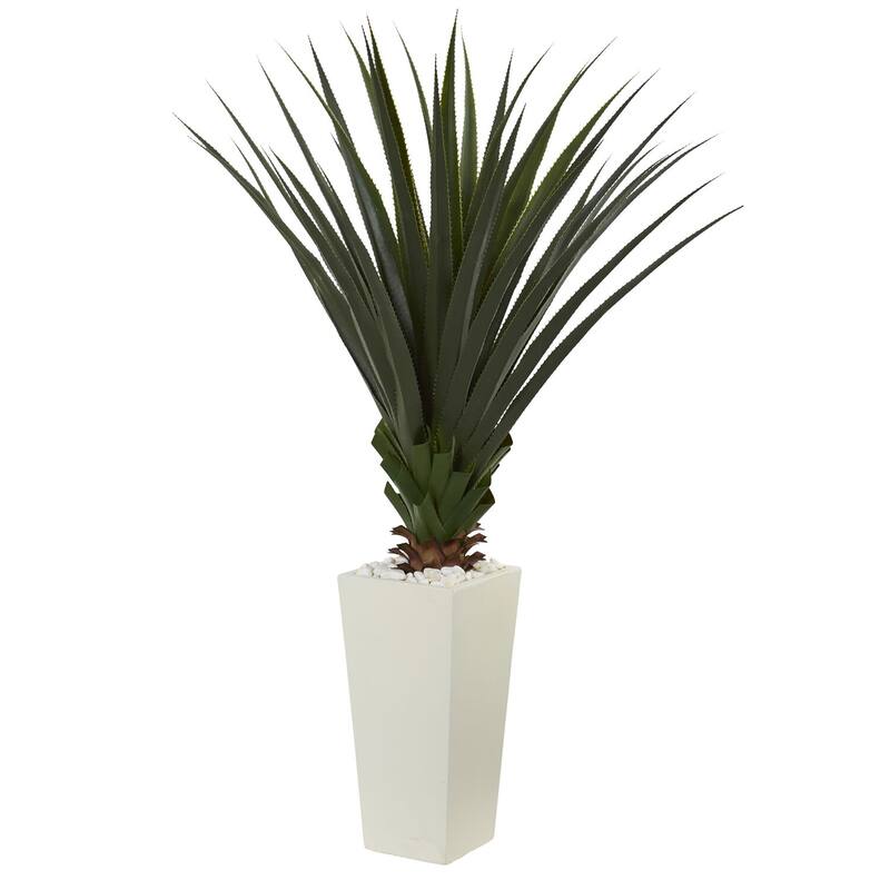 Artificial Spiky French Flair Plant with Planter - 5ft Indoor Accent Decor - Southwest Style Home Accent - Green