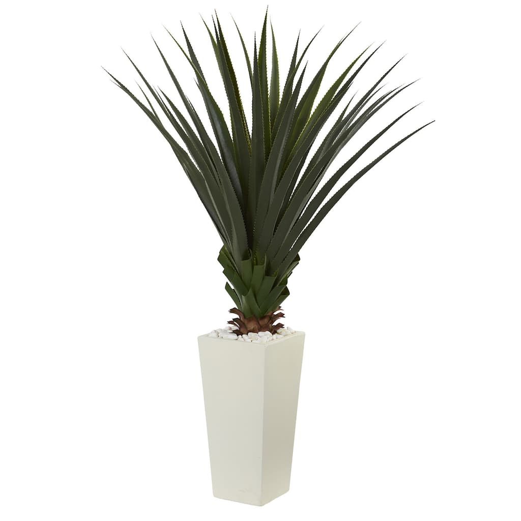 Artificial Spiky French Flair Plant with Planter - 5ft Indoor Accent Decor - Southwest Style Home Accent - Green