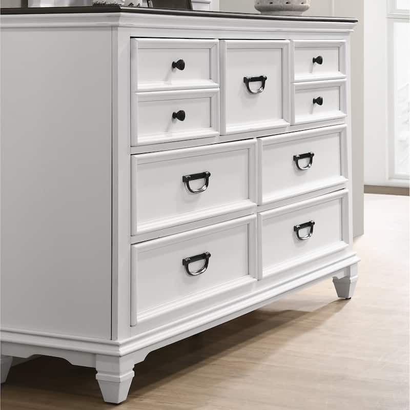 Roundhill Furniture Clelane Wood 7-Drawer Dresser