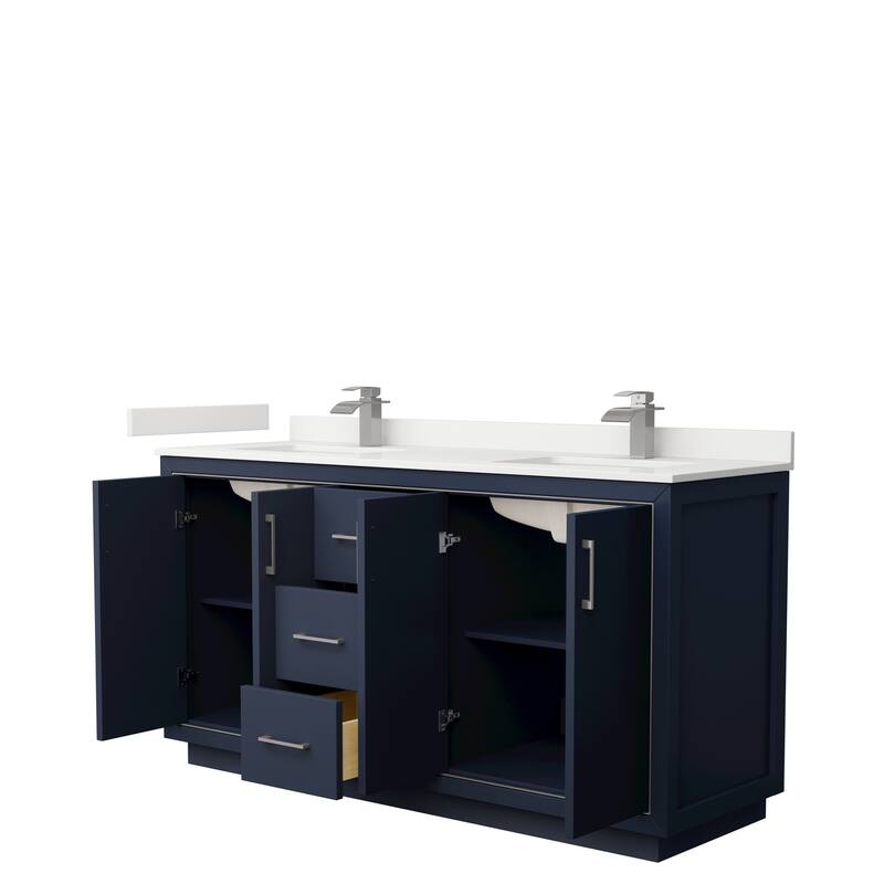 Icon 66-inch Double Vanity, Quartz Top