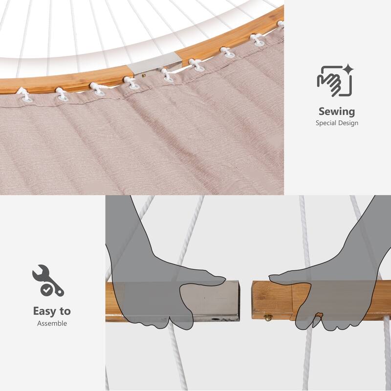 2-person Outdoor Hammock with Stand & Pillow