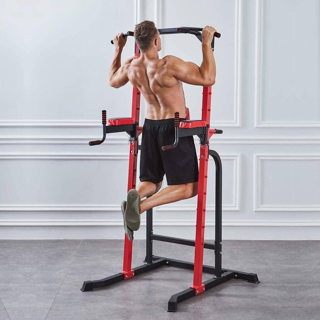 Zenova Power Tower Pull-up Bars Workout Exercise Dip Stands