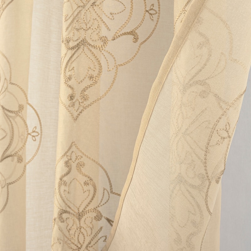 Embroidered Sheer Window Curtain Collection 84" or 95"
