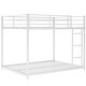 preview thumbnail 6 of 30, Full over Full Low Bunk Bed with Ladder, White Metal Frame