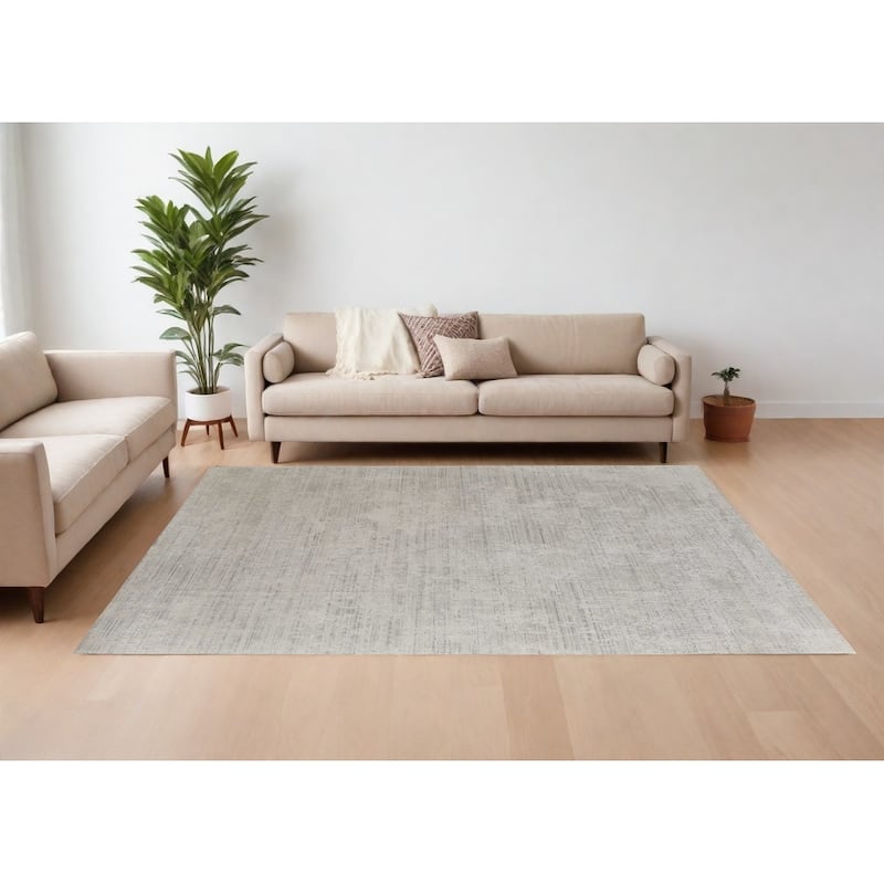 HomeRootsAbstract Casual Rectangle Area Rug - 180' X '144' X '0.39 - 180' X '144' X '0.39 - Ivory/Gray