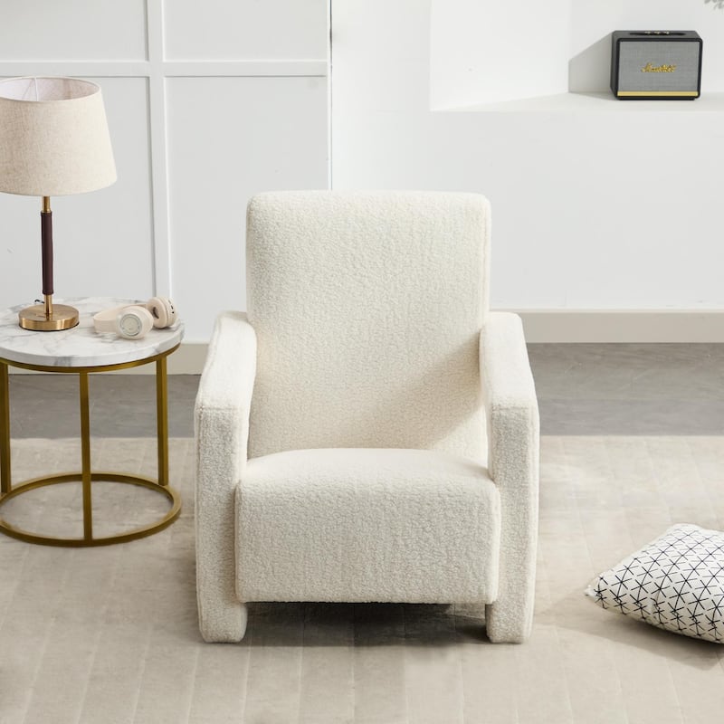 Sherpa Adirondack Chair for Living Room, Upholstered Accent Chair