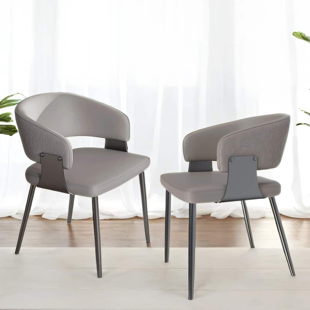 Ergonomic Dining Chair with Metal Legs, Scratch-Resistant, Set of 2