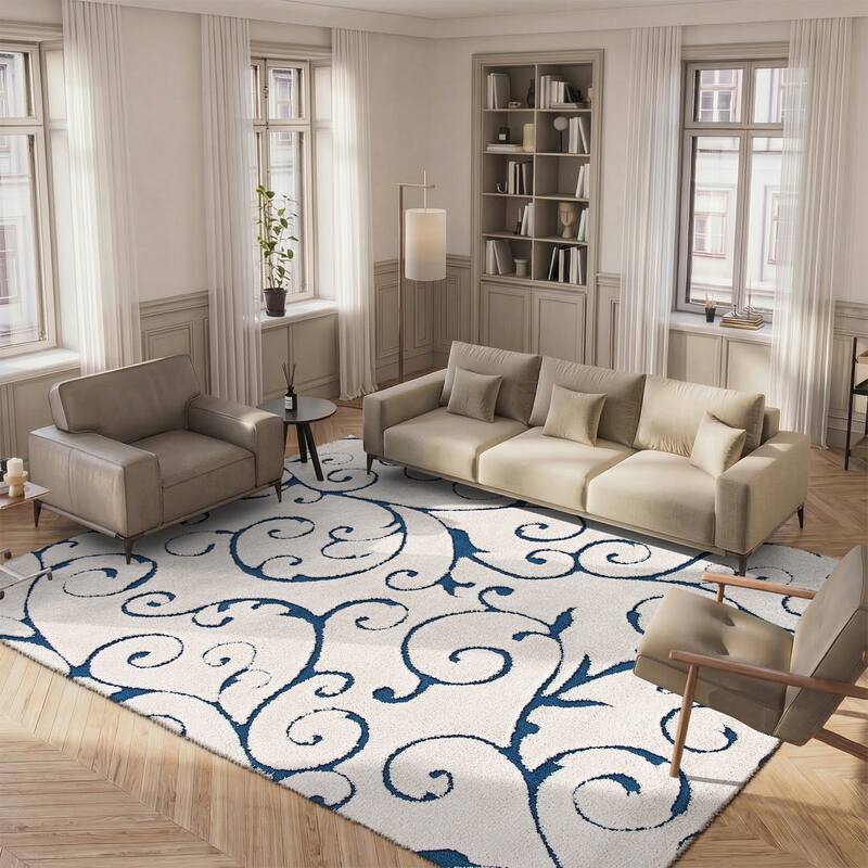 Thick Textured Rug SAFAVIEH Florida Ryung Shag Scroll 1.2-inch Thick Textured Rug - On ...