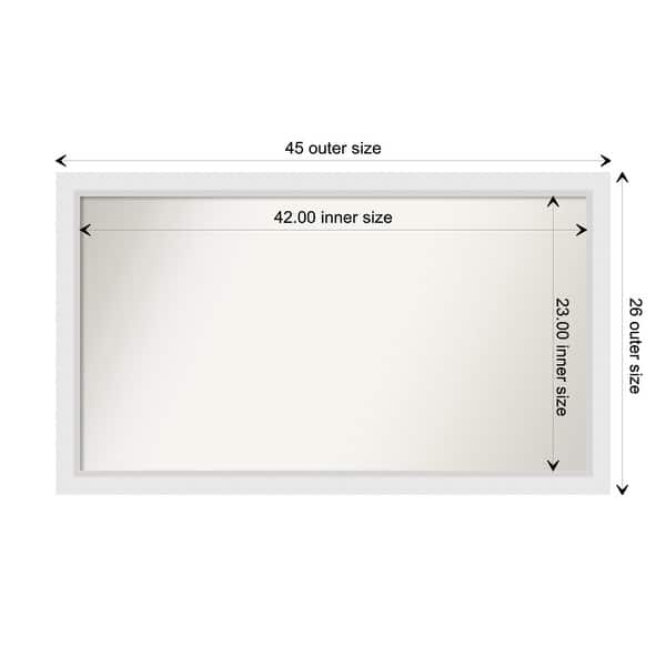 dimension image slide 7 of 93, Wall Mirror Choose Your Custom Size - Extra Large, Blanco White Wood