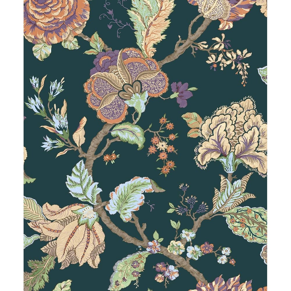 Seabrook Designs Lana Jacobean Prepasted Wallpaper