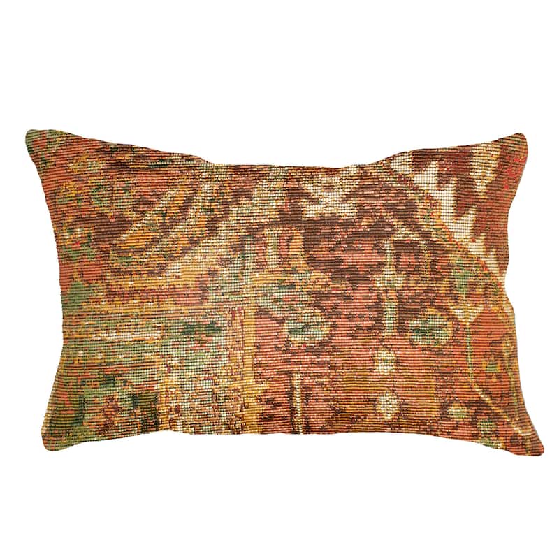 Liora Manne Marina Heriz Indoor/Outdoor Pillow - 12" x 18" - Polyester - Terracotta