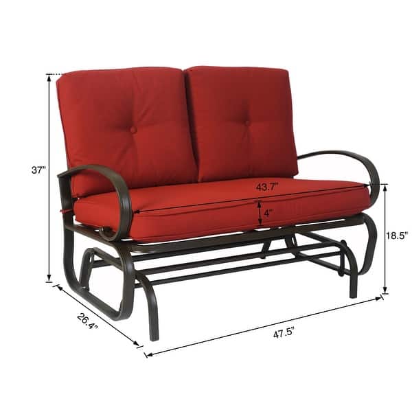 dimension image slide 0 of 5, Kozyard Cozy Two Rocking Love Seats Glider Swing Bench/Rocker