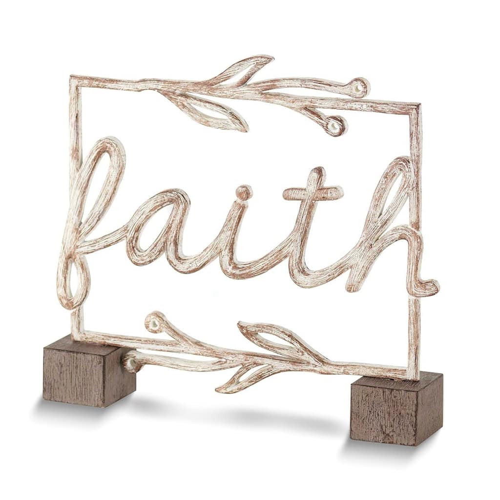 Curata Faith Resin Tabletop Word Decor