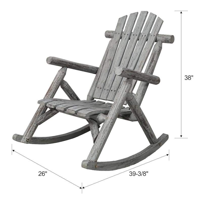 Classic Wooden Porch Rocker Chair, Durable Patio Rockers for Outside, Garde