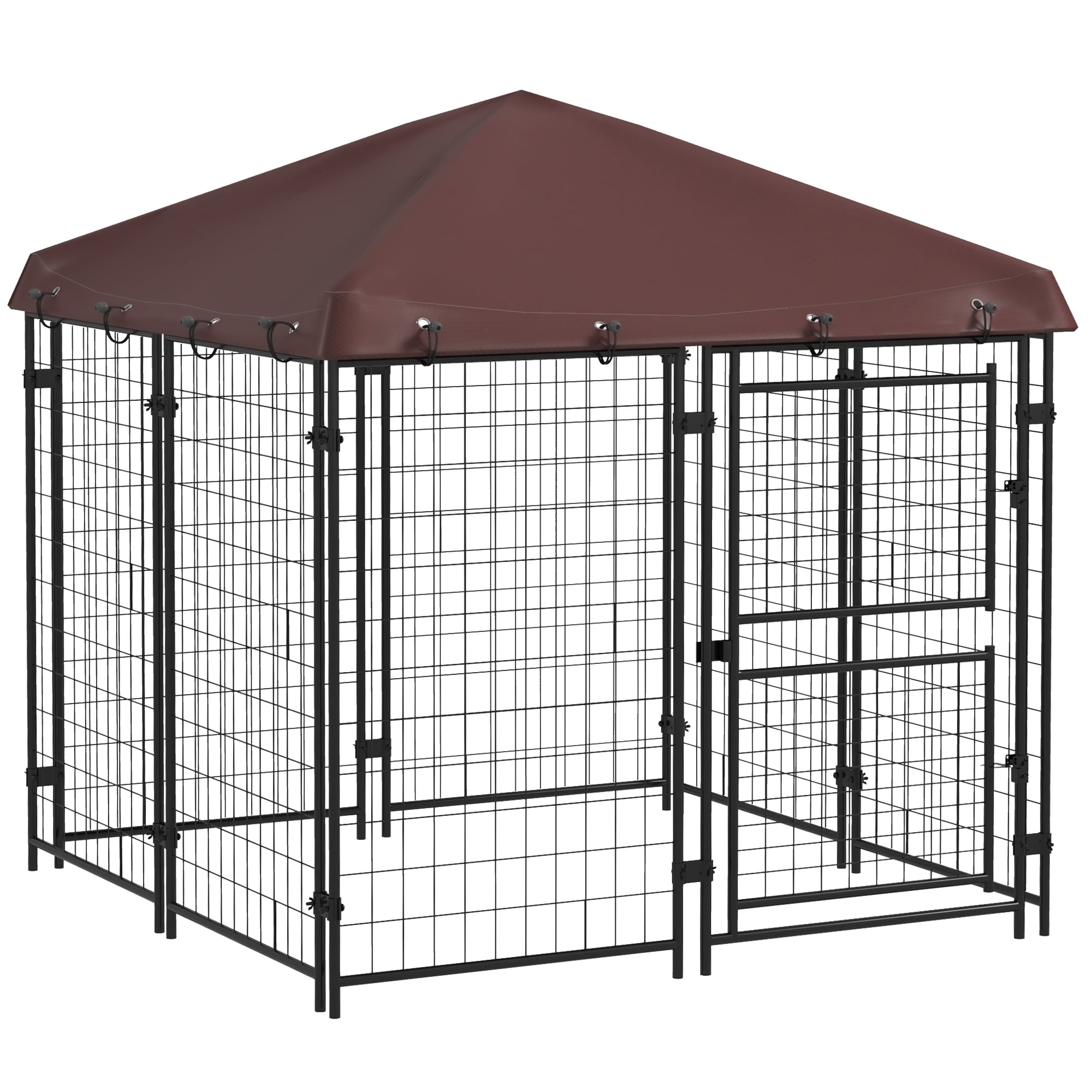 PawHut 4.6' x 5' Dog Kennel Outdoor with Waterproof Cover, Dog Playpen for Small and Medium-Sized Dogs