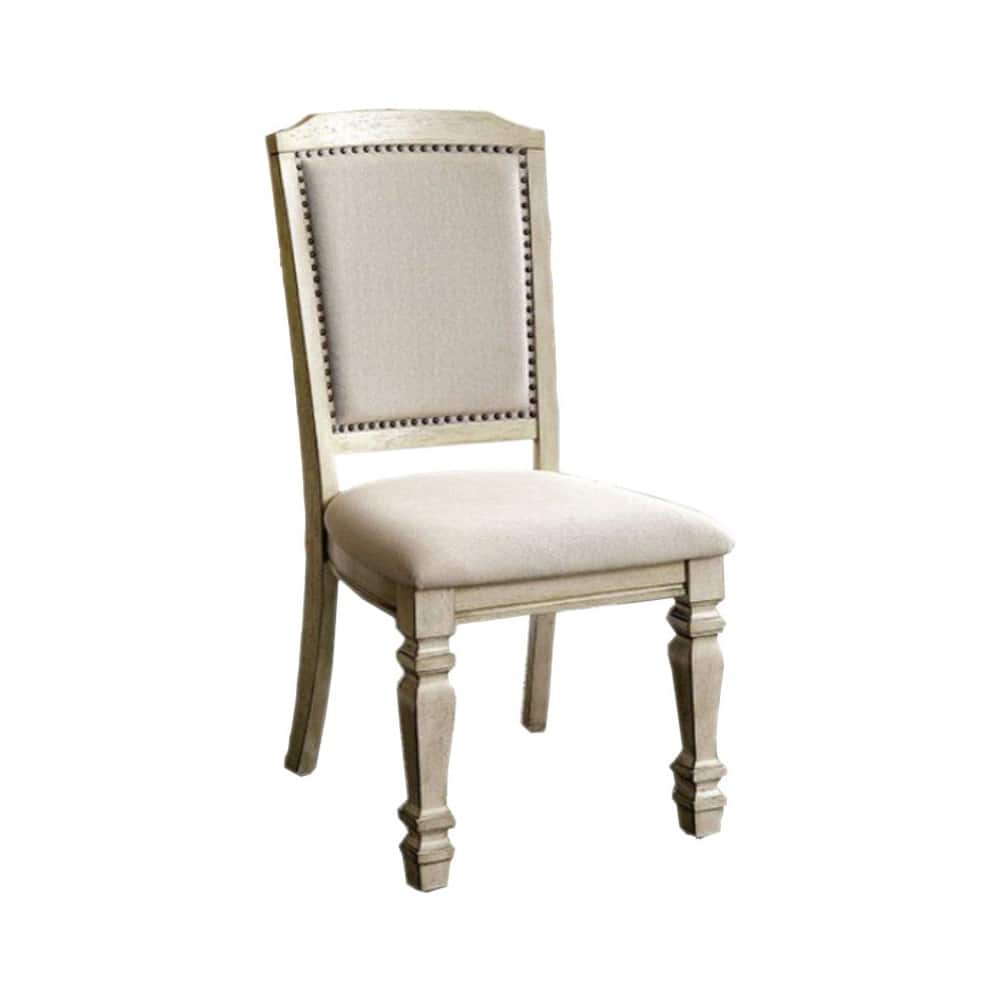 Holcroft Transitional Side Chair, Antique White, Set Of Two - 40.5 H x 20.25 W x 24.25 L Inches