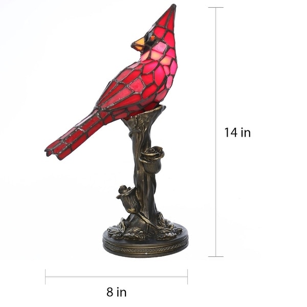 Cardinal stained glass accent deals table lamp