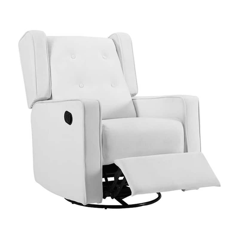 Octavia Solid Wood Microfiber Swivel Glider Rocker Recliner Chair, For Living Room, Bed Room
