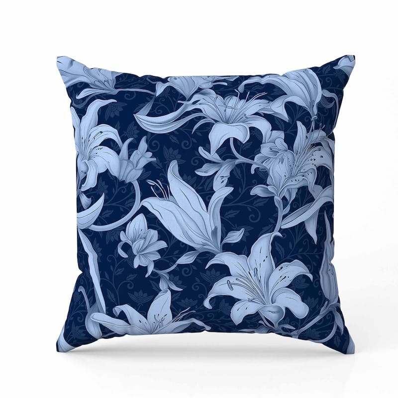 Lily Love Faux Suede Reversible Throw Pillow Blue