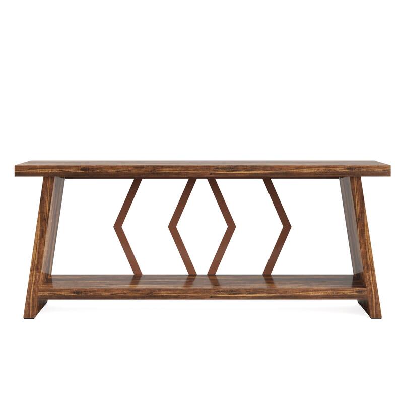 70.86-Inch Console Table, Wood Entryway Table with Storage, Couch Side Foyer Hallway Accent Table for Living Room, Entrance