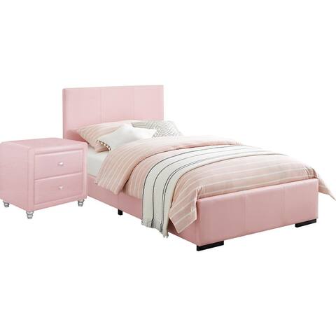 Hindes Faux Leather Upholstered Platform Bedroom Set (Multiple Colors)