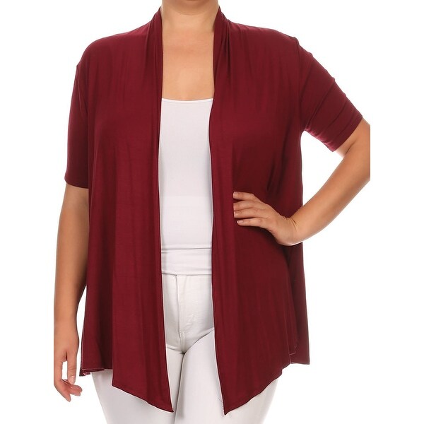 women's plus size short sleeve cardigan