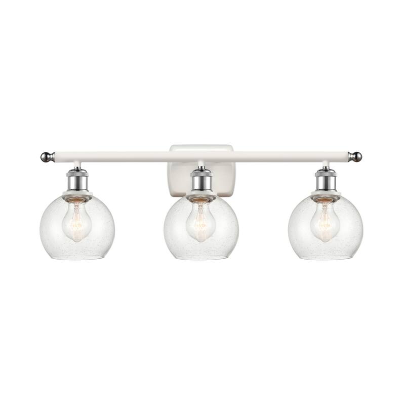 Innovations Lighting 516-3W-9-26 Athens Vanity Athens 3 Light 26" Wide - White and Polished Chrome / Seedy