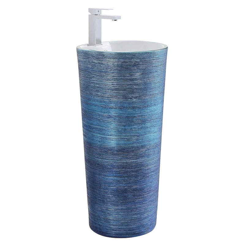 Fine Fixtures VANNES PEDESTAL 16"X16" BRUSHED GOLD - Brushed Blue