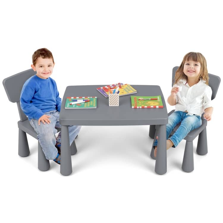 Versatile 3-Piece Children's Activity Table and Chair Set for Creative - table: 30" x 21" x 19"
