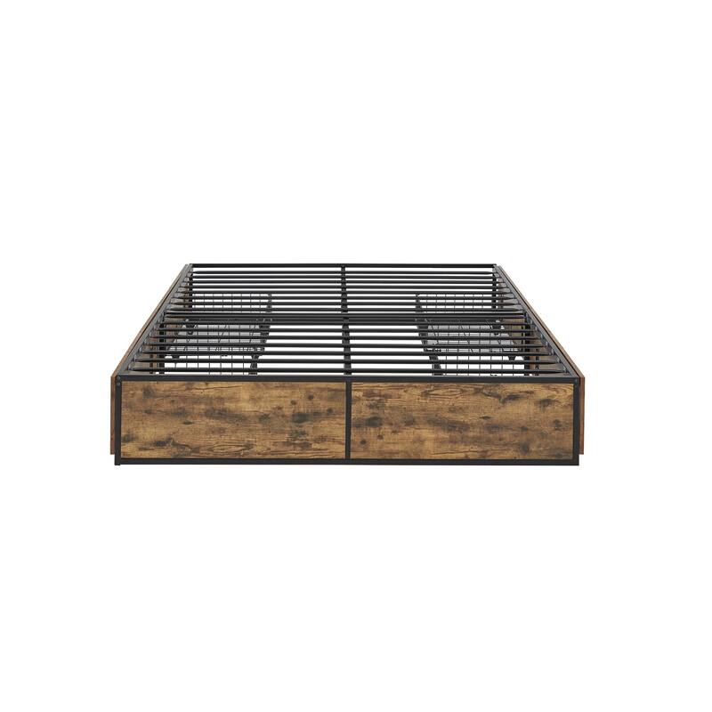 Youngstown Wood Finish Panel Black Metal Platform Bed with Storage Drawers by iNSPIRE Q Modern