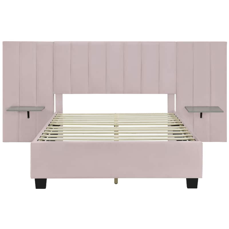 Velvet Upholstered Platform Bed
