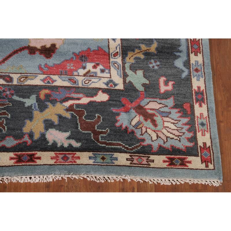 Transitional Oushak Indian Area Rug Handmade Wool Carpet - 8'2" x 9'9"