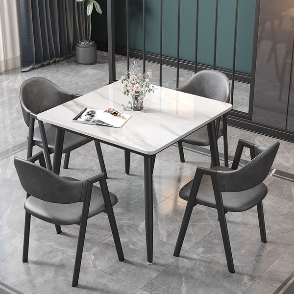 slide 2 of 24, Modern Slate Kitchen Dining Table with Sintered Stone Top Metal Legs (Table Only) - 31.5x31.5x30 inch