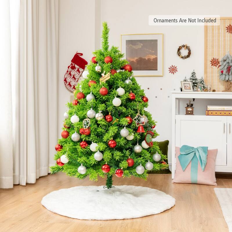Gymax 4.5/6.5/7.5 FT Verdant Artificial Christmas Tree Hinged Green - See Details