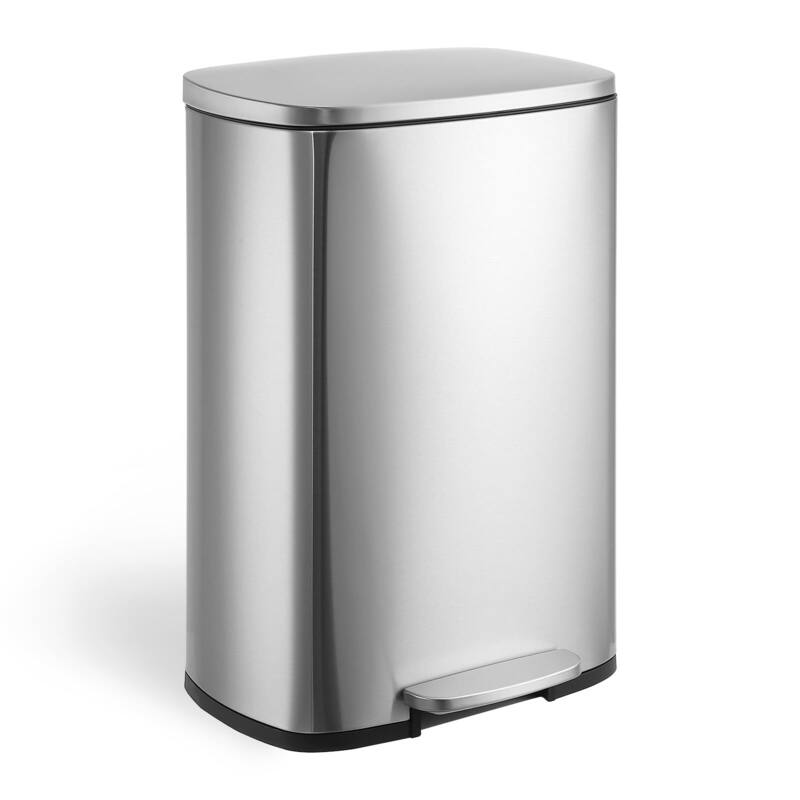 50 L/13.2 Gallon Smudge Resistant Trash Can with Silent Lid