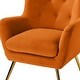 preview thumbnail 22 of 141, Eusebio Tufted Velvet Accent Chair with Wingback, Arms, and Metal Gold Legs for Living Room or Bedroom by HULALA HOME