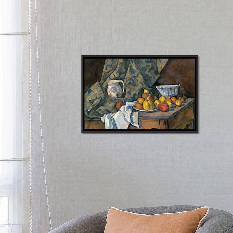 iCanvas "Still Life with Apples and Peaches, c.1905 " by Paul Cezanne Framed Canvas Print