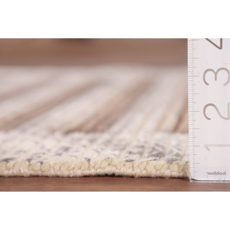 Modern Indian Accent Rug Handmade Abstract Wool Carpet - 2'8"x 5'0"